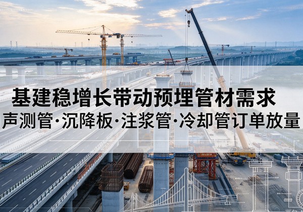 朗县基建稳增长带动预埋监测管材需求，声测管、沉降板、注浆管订单持续放量
